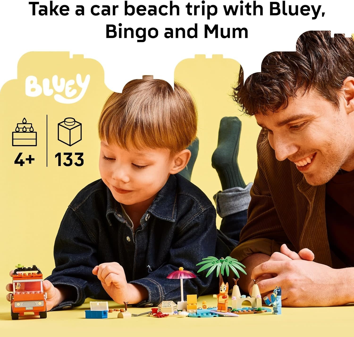 Lego Lego Bluey Beach and Family Car