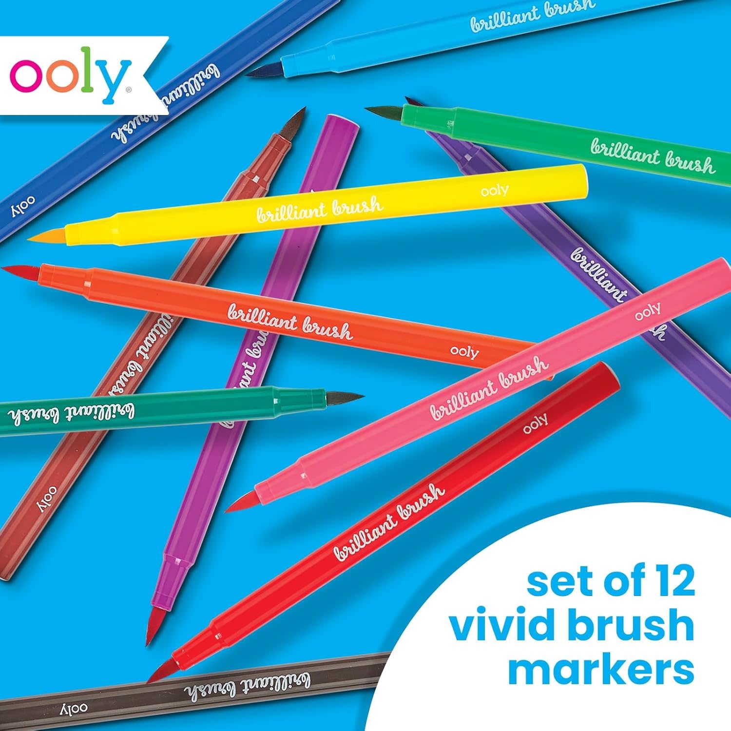 Ooly Brilliant Brush: Brush Markers 12pcs