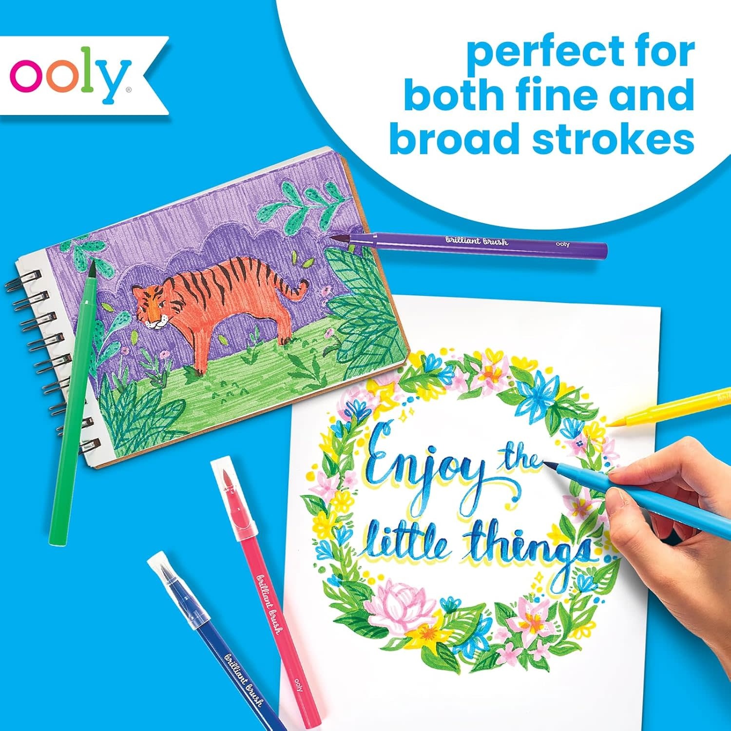 Ooly Brilliant Brush: Brush Markers 12pcs