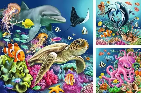 Ravensburger Ravensburger Puzzle 3x49pc Underwater