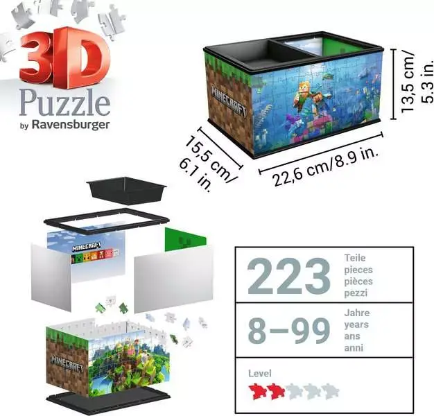 Ravensburger Ravensburger Puzzle 3D Minecraft Storage Box 223pc