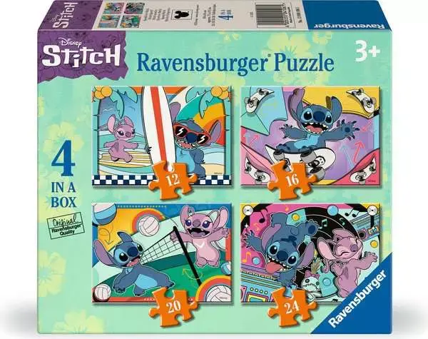 Ravensburger Ravensburger Puzzle 4 in a Box 12/16/20/24pc Disney Stitch