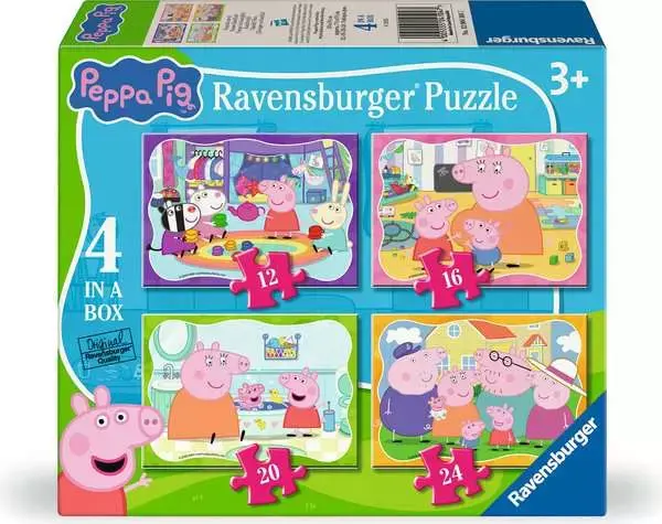 Ravensburger Ravensburger Puzzle 4 in a Box 12/16/20/24pc Peppa Pig