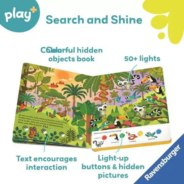 Ravensburger Play + Book Search and Shine: In the Jungle
