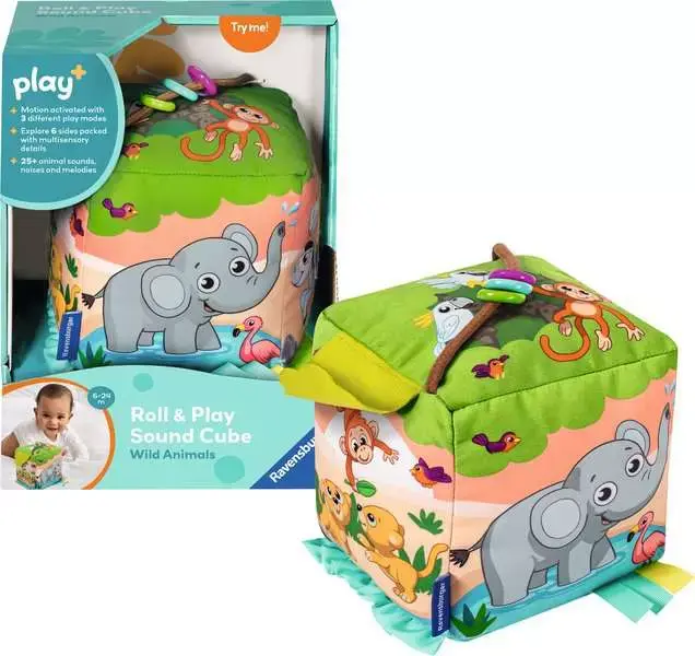 Play + Roll & Play Sound Cube: Wild Animals
