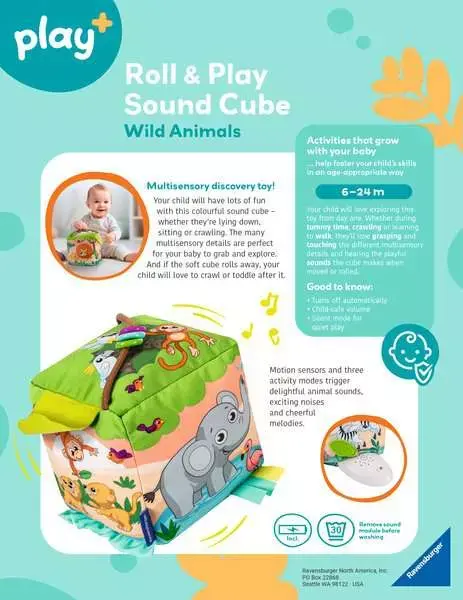 Play + Roll & Play Sound Cube: Wild Animals