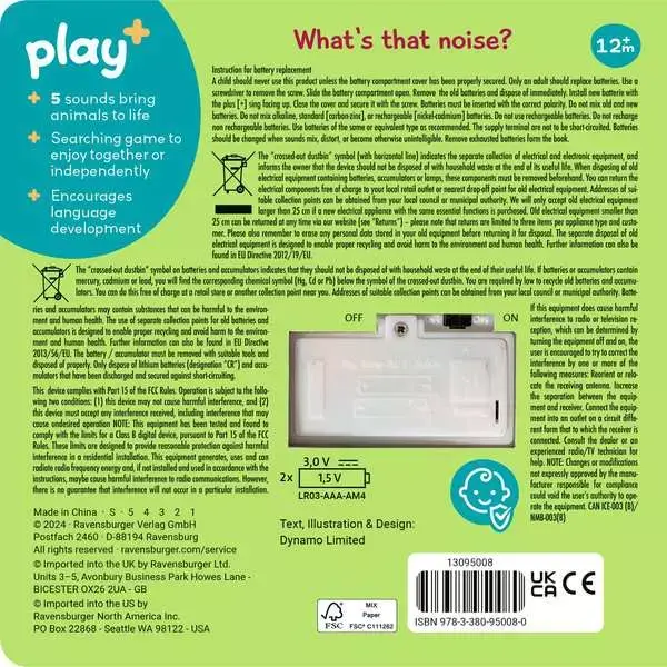 Ravensburger Play + Book Shh... Who's There? Jungle Animals