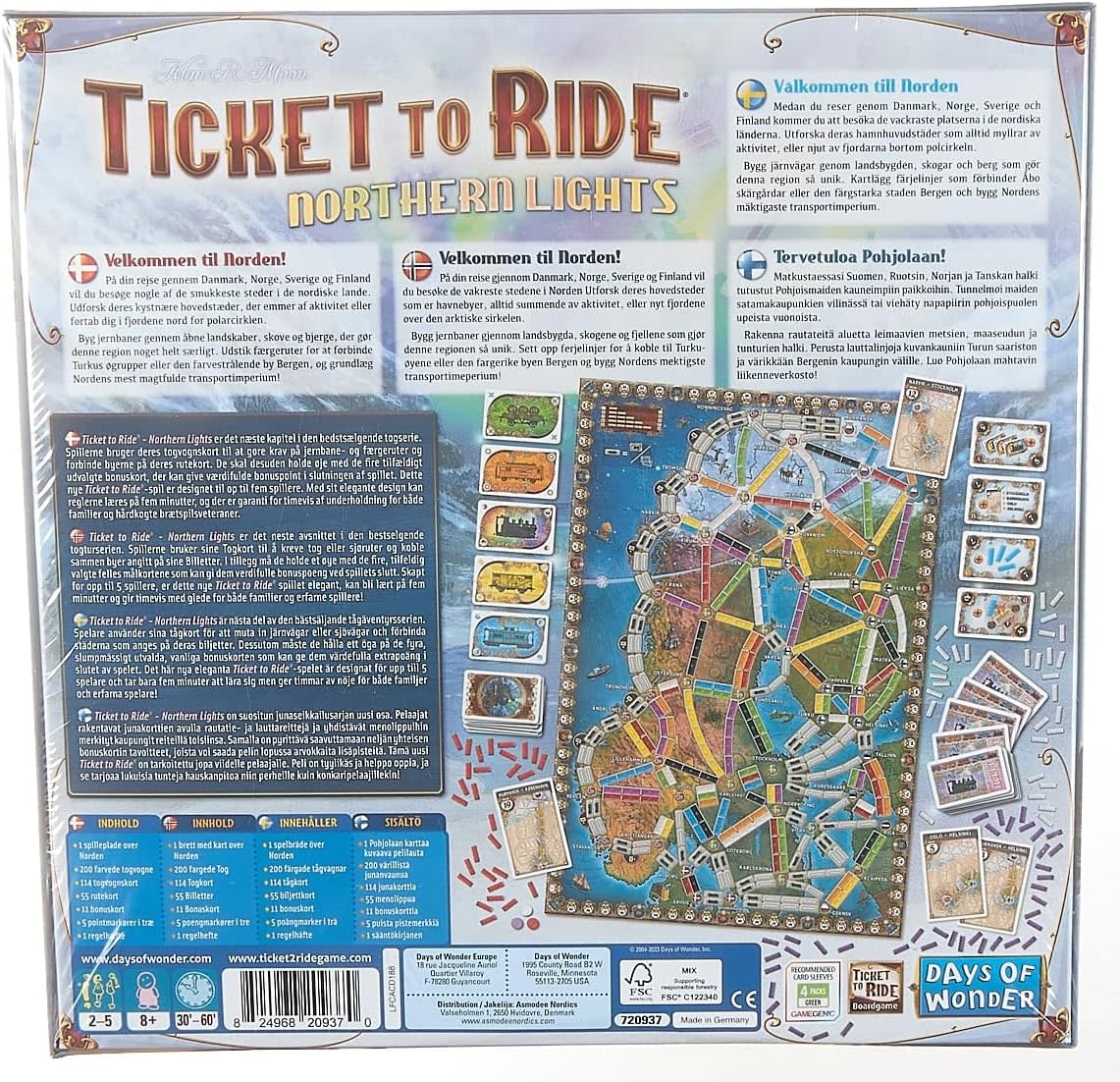 Days of Wonder Ticket to Ride Northern Lights Game