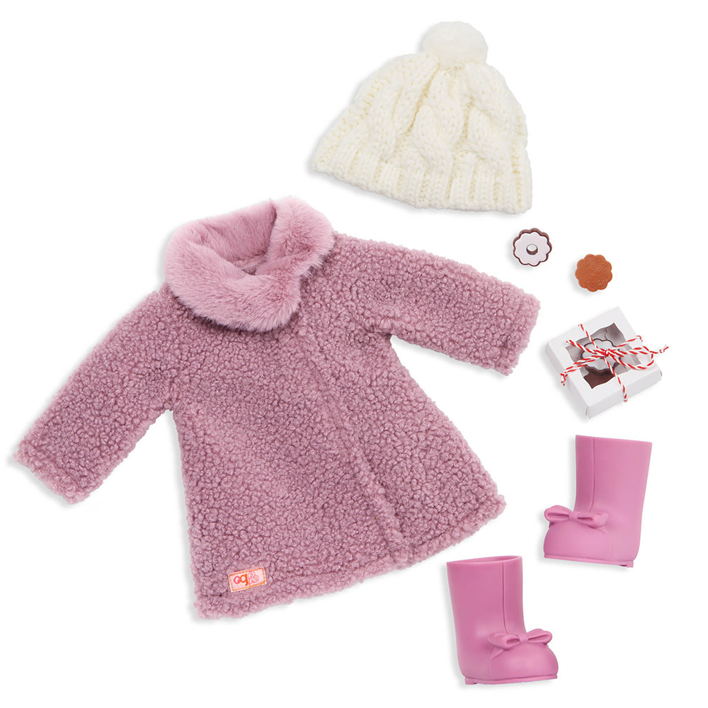 Our Generation Our Generation Doll Deluxe Outfit: Wonderfully Warm Sherpa Coat with Pompom Hat