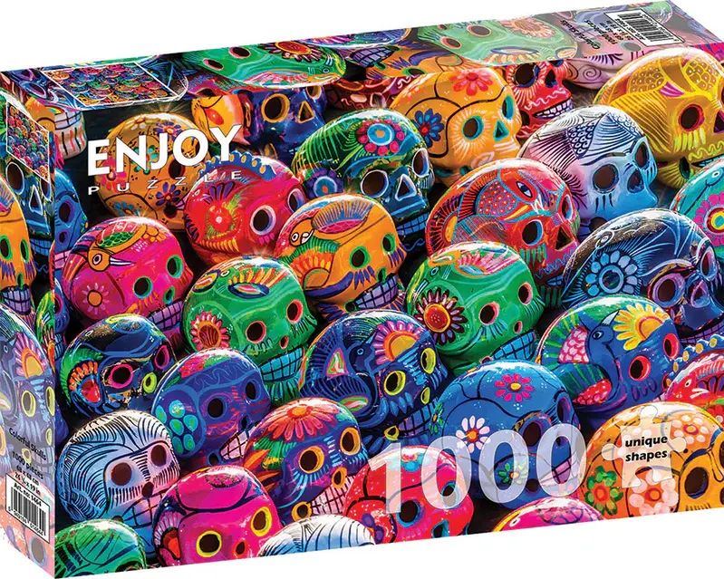 Enjoy Puzzle 1000pc Colorful Skulls