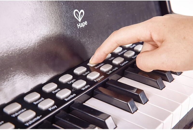 Hape Toys Hape Learn with Lights Black Piano & Stool