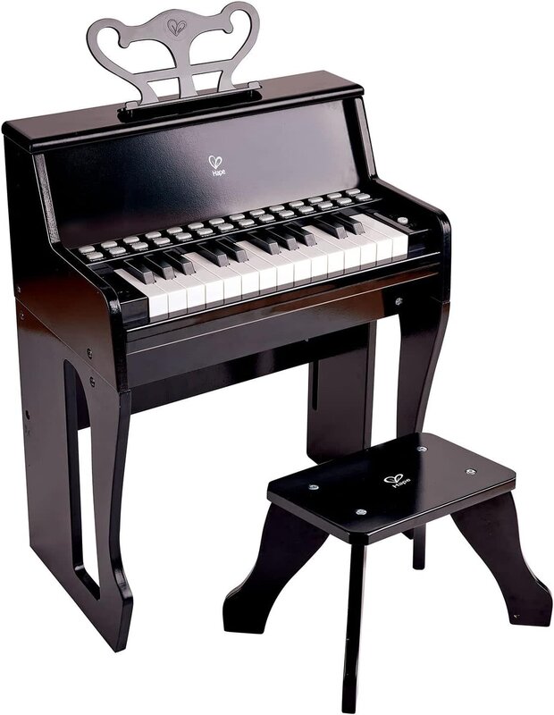 Hape Toys Hape Learn with Lights Black Piano & Stool
