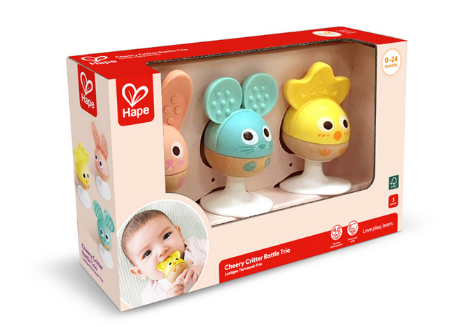 Hape Toys Hape Cheery Crittle Rattle Trio