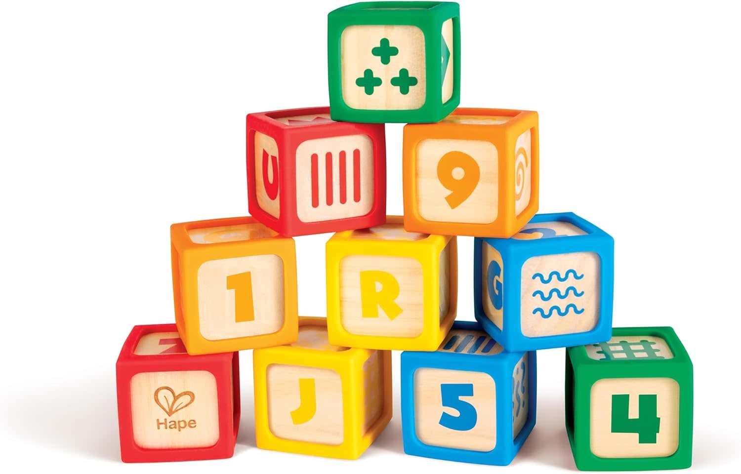Hape Toys Hape Grip-n-Stack Silicone & Wood Blocks