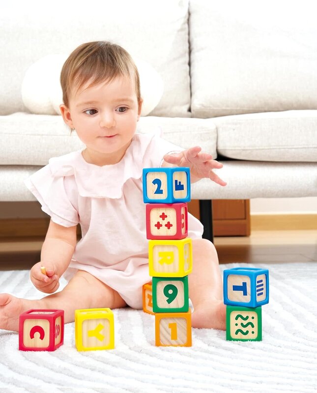 Hape Toys Hape Grip-n-Stack Silicone & Wood Blocks