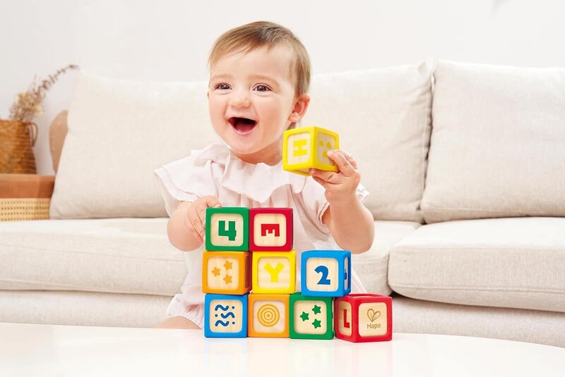 Hape Toys Hape Grip-n-Stack Silicone & Wood Blocks