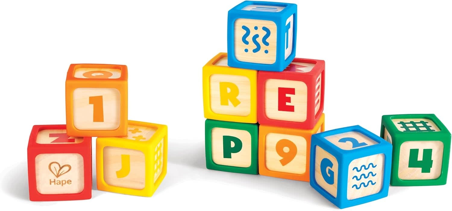 Hape Toys Hape Grip-n-Stack Silicone & Wood Blocks