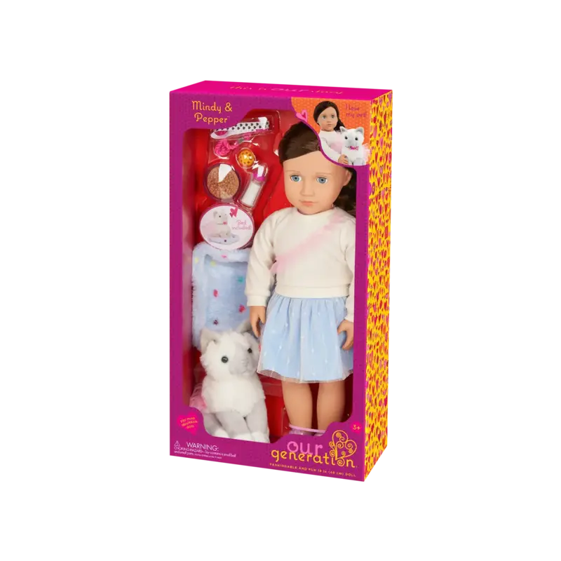 Our Generation Doll & Pet Mindy & Pepper Cat