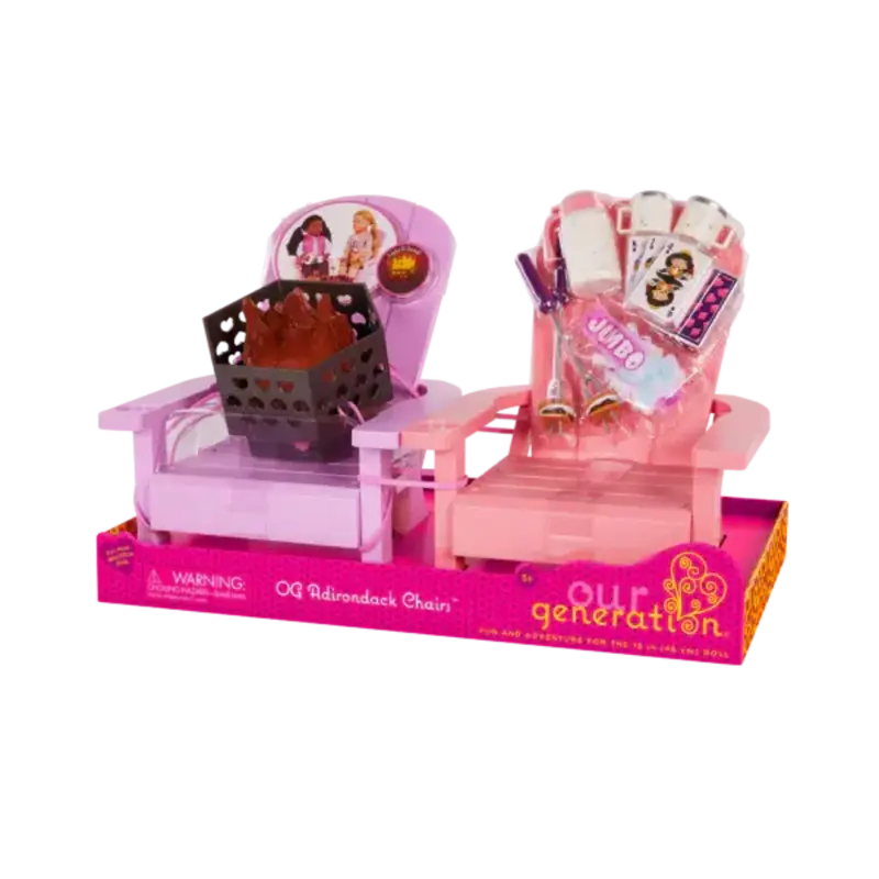 Our Generation Doll Accessories: Adirondack Chairs with Fire Pit Set