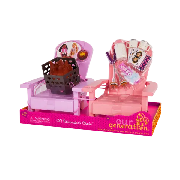 Our Generation Doll Accessories: Adirondack Chairs with Fire Pit Set