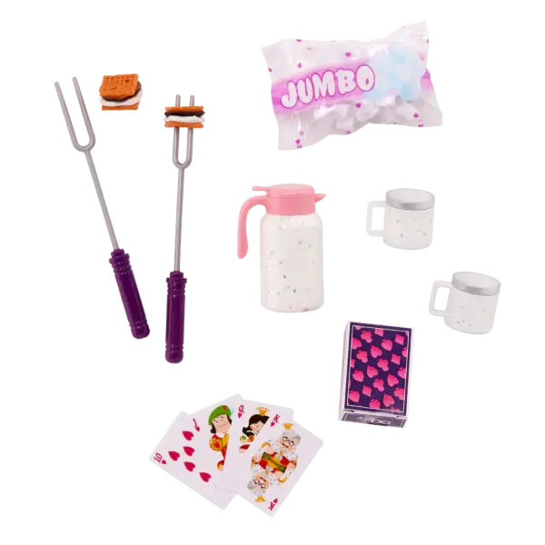 Our Generation Doll Accessories: Adirondack Chairs with Fire Pit Set