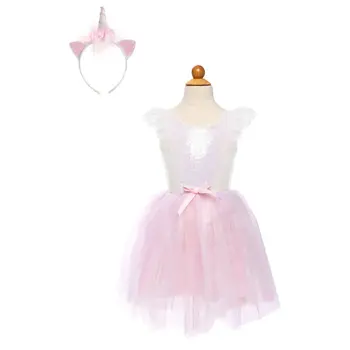 Great Pretenders Dreamy Unicorn Dress Iridescent/Pink with Headband Size 3-4
