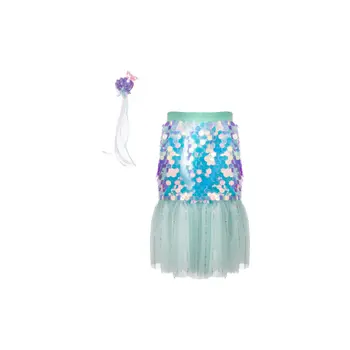 Great Pretenders Bling Bling Mermaid Skirt & Hairclip Set Mint Size 4-6