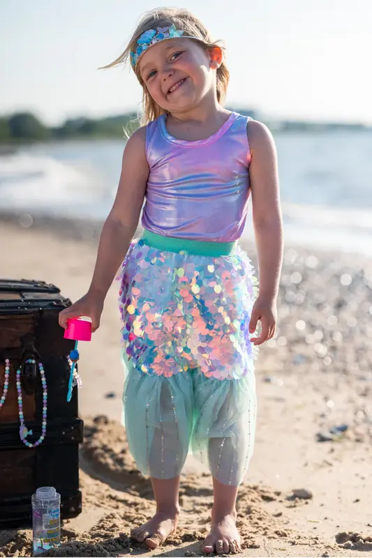 Great Pretenders Bling Bling Mermaid Skirt & Hairclip Set Mint Size 4-6