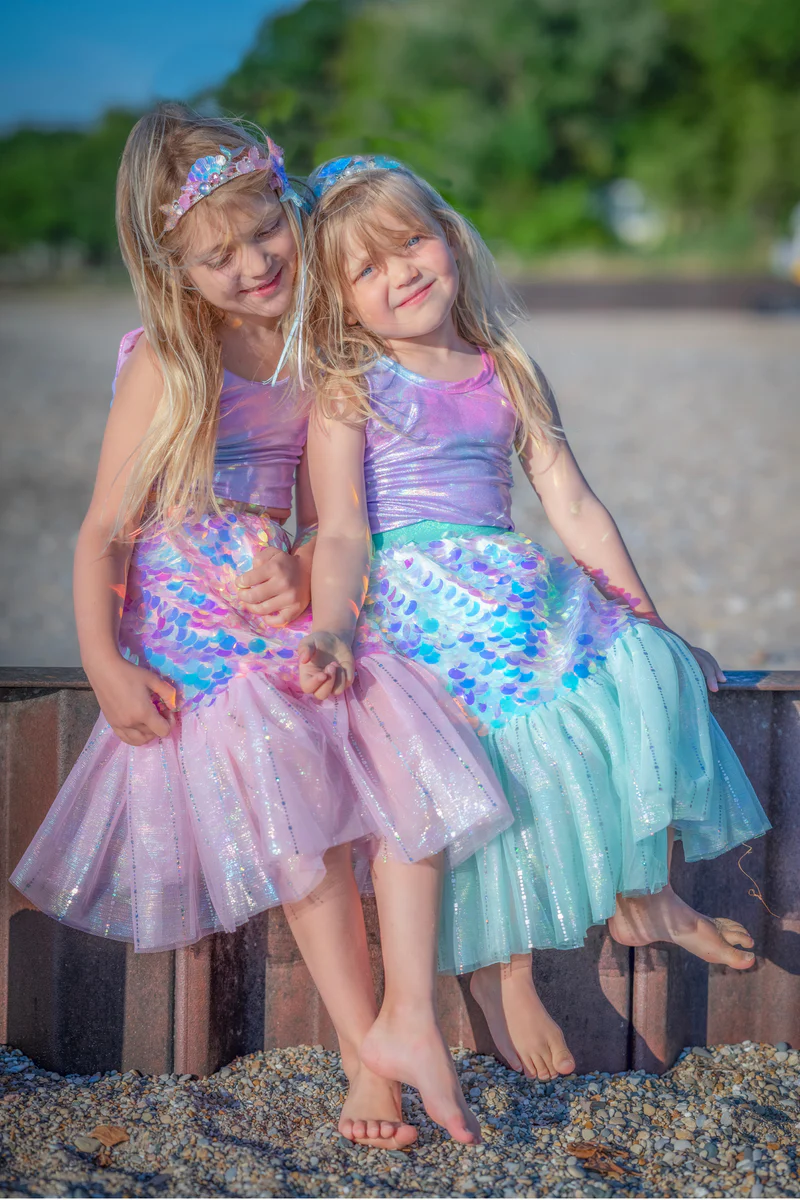 Great Pretenders Bling Bling Mermaid Skirt & Hairclip Set Mint Size 4-6