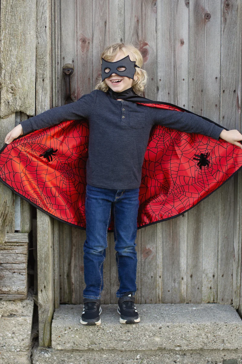 Great Pretenders Reversible Spider, Bat Cape & Mask Size 3-4