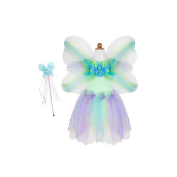 Great Pretenders Butterfly Dress & Wings with Wand Size 5-6 Green