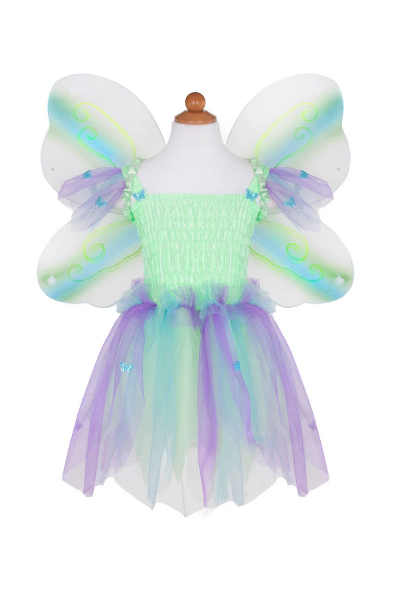 Great Pretenders Butterfly Dress & Wings with Wand Size 5-6 Green