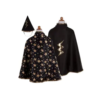 Great Pretenders Reversible Wizard Cape & Hat Size 4-6
