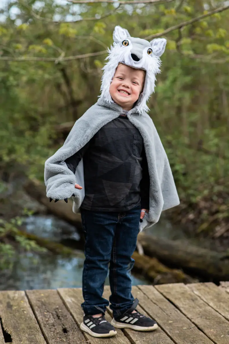 Great Pretenders Woodland Storybook Wolf Cape Size 4-6