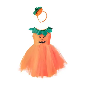 Great Pretenders Pumpkin Patch Princess Dress & Headband Size 2T