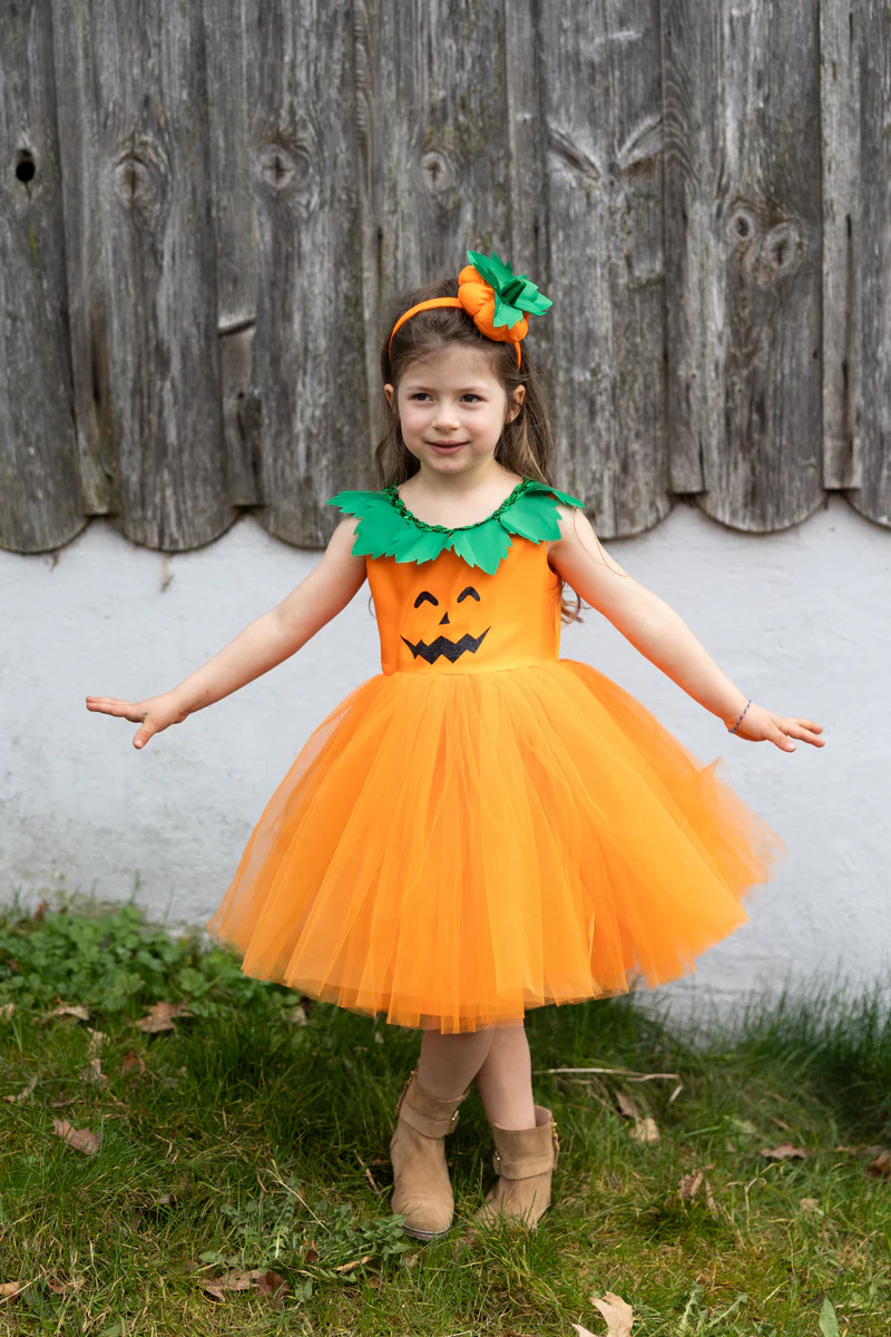 Great Pretenders Pumpkin Patch Princess Dress & Headband Size 2T