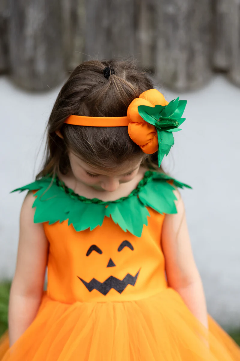 Great Pretenders Pumpkin Patch Princess Dress & Headband Size 2T