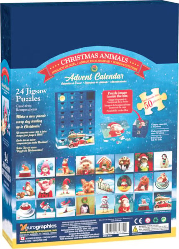 Eurographic Puzzle Advent Calendar 24 Christmas Animals