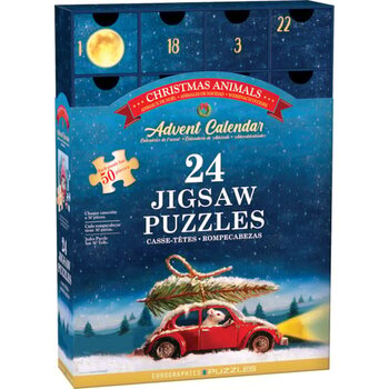 Eurographic Puzzle Advent Calendar 24 Christmas Animals