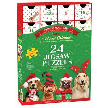 Eurographic Puzzle Advent Calendar 24 Christmas Paws