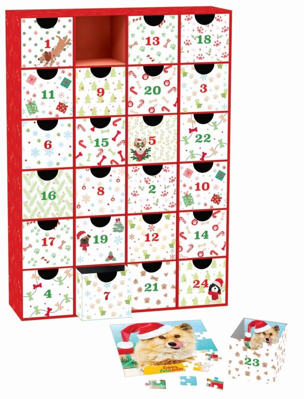 Eurographic Puzzle Advent Calendar 24 Christmas Paws