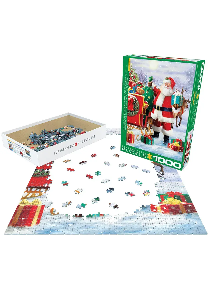 Eurographic Puzzle 1000pc Santa with Sled