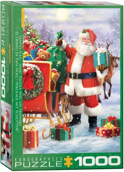 Eurographic Puzzle 1000pc Santa with Sled