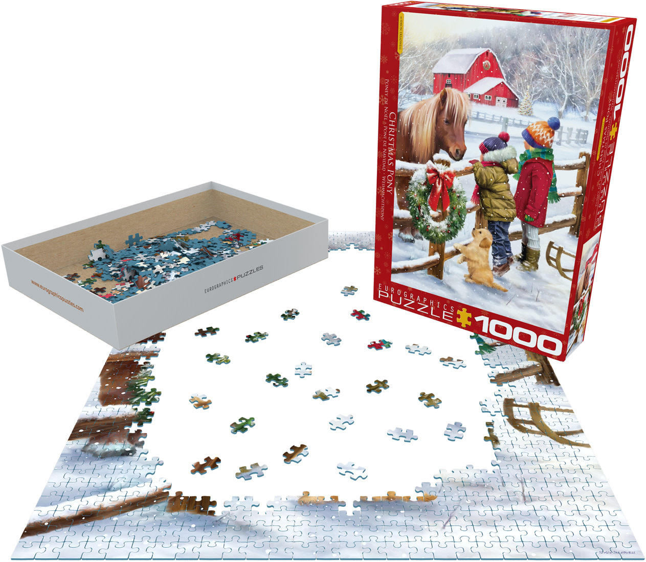 Eurographic Puzzle 1000pc Christmas Pony