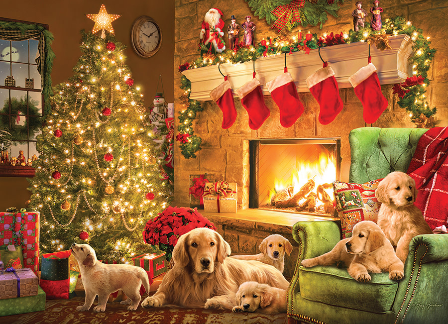 Cobble Hill Puzzles Cobble Hill Puzzle 1000pc Cozy Fireplace Christmas