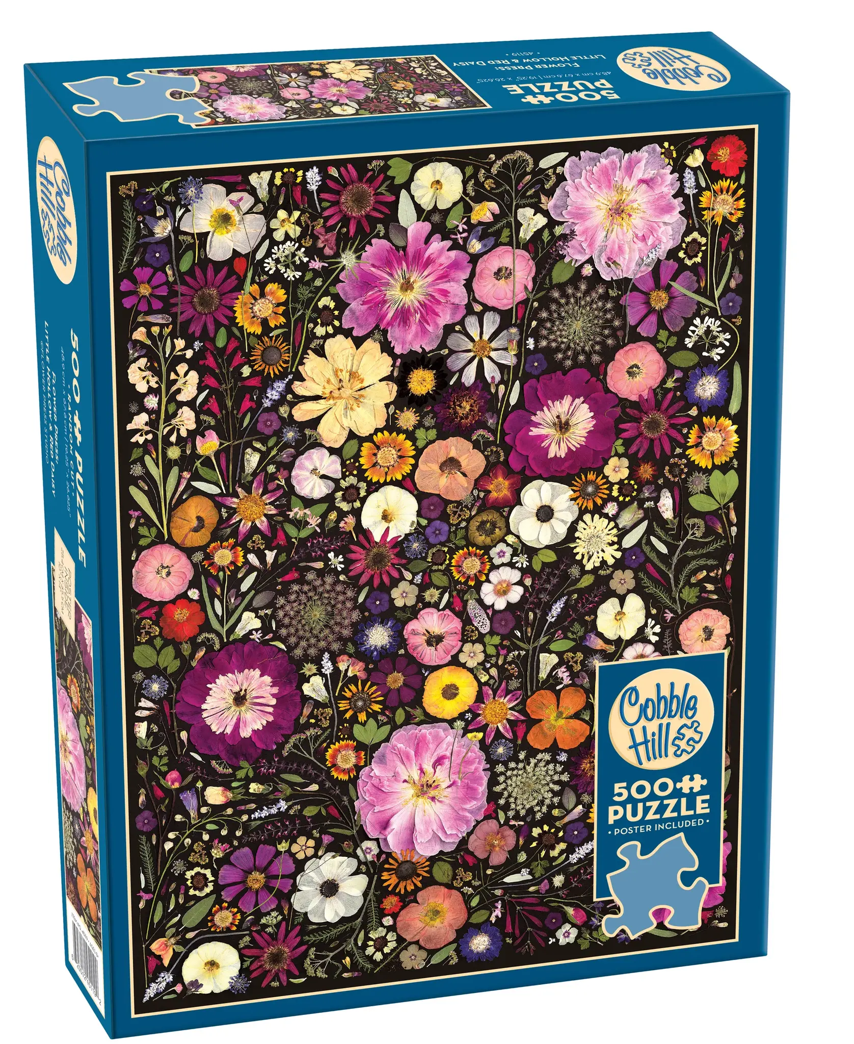 Cobble Hill Puzzles Cobble Hill  Puzzle 500pc Flower Press: Little Hollow & Red Daisy