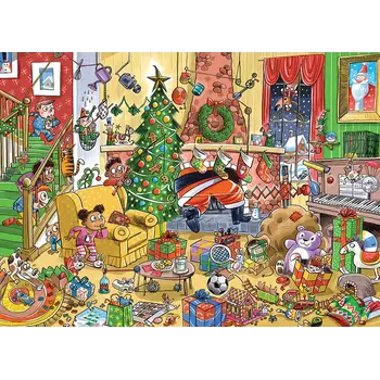 Cobble Hill Puzzles Cobble Hill Puzzle 1000pc Doodle Catching Santa