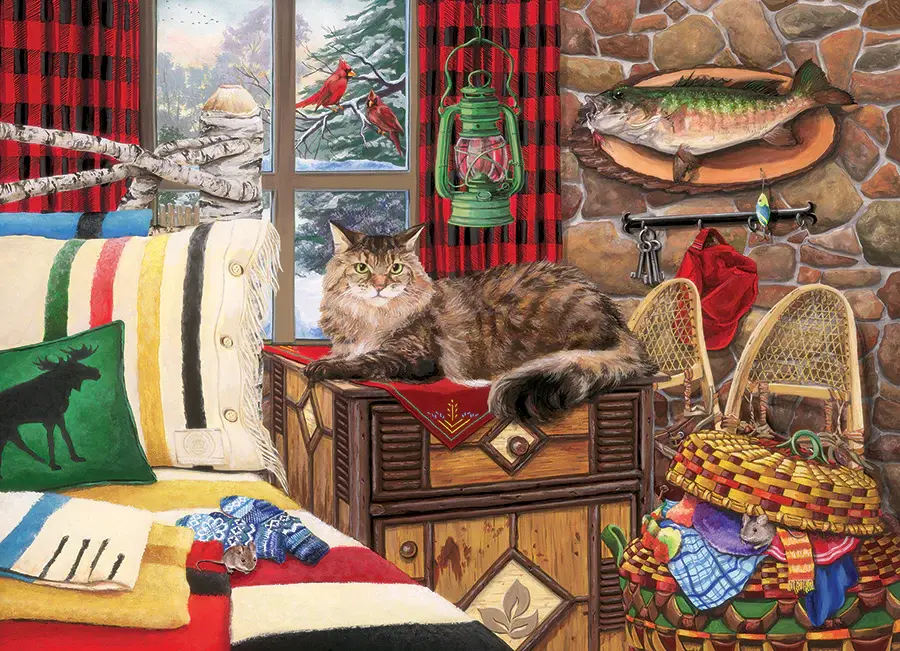 Cobble Hill Puzzles Cobble Hill Puzzle 1000pc Lodge Cat