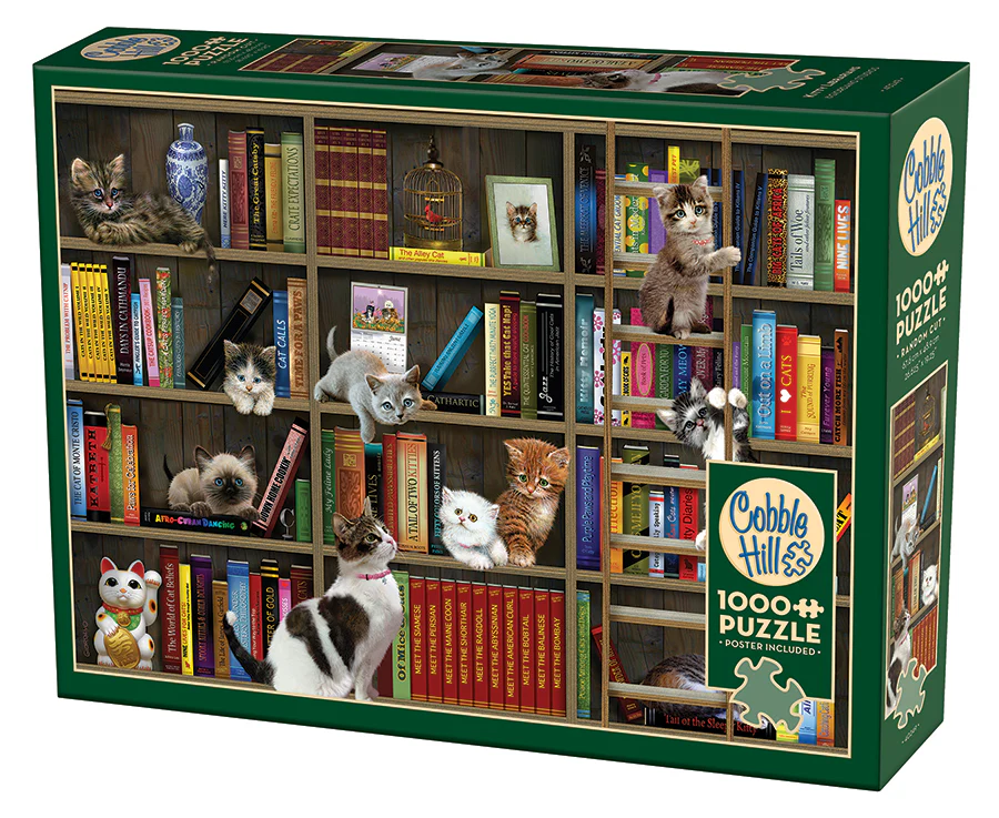 Cobble Hill Puzzles Cobble Hill Puzzle 1000pc Kitten Library