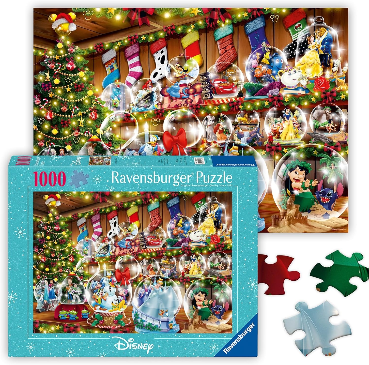 Ravensburger Puzzle 1000pc Disney Christmas Snow Globes